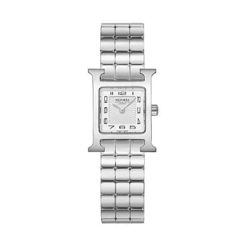 Montre HEURE H Mini Bracelet acier, Cadran blanc - HERMÈS