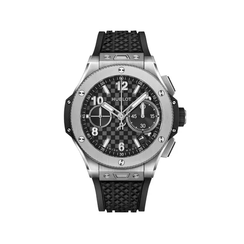 Montre BIG BANG ORIGINAL TITANIUM, Bracelet caoutchouc structuré noir, Boucle déployante titane, Cadran estampé « effet carbone » satiné - HUBLOT