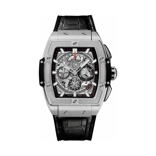 Montre SPIRIT OF BIG BANG TITANIUM Bracelet caoutchouc et alligator noir, Boucle déployante en titane, Cadran saphir - HUBLOT