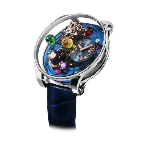 Montre ASTRONOMIA Solar Zodiac Tourbillon n°010/101, Bracelet cordura, Boucle ardillon or blanc - JACOB & CO