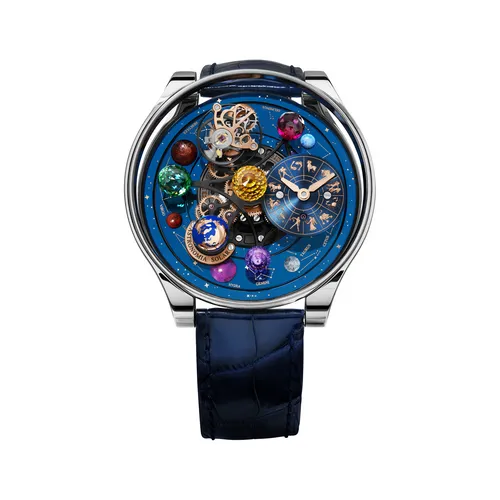 Montre ASTRONOMIA Solar Zodiac Tourbillon n°010/101, Bracelet cordura, Boucle ardillon or blanc - JACOB & CO