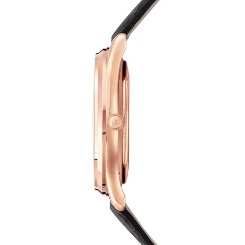 Montre MASTER ULTRA THIN Perpetual Bracelet alligator brun, Boucle ardillon or rose, Cadran beige coquille d' oeuf - JAEGER-LECOULTRE