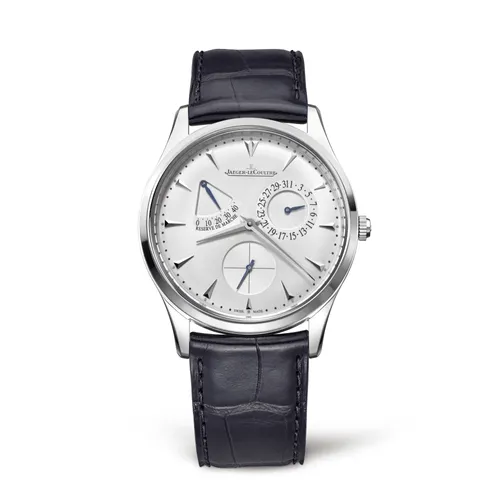 Montre MASTER ULTRA THIN Réserve de Marche Bracelet crocodile noir, Boucle déployante, Cadran argenté - JAEGER-LECOULTRE