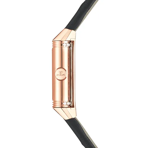 Montre REVERSO CLASSIC Small Duetto Bracelet alligator noir, Boucle déployante, Cadrans argenté guilloché et noir guilloché et soleillé - JAEGER-LECOULTRE