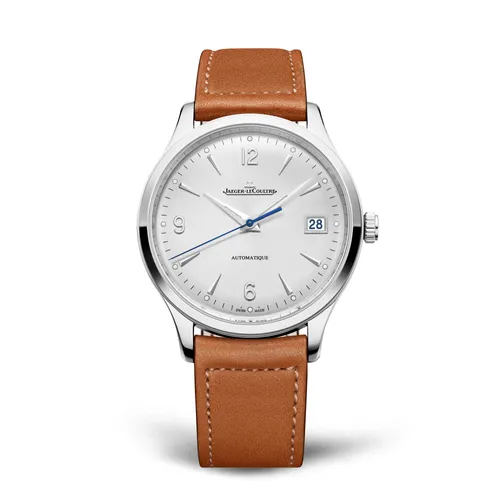 Montre MASTER CONTROL Date Bracelet cuir veau marron, Boucle déployante, Cadran argenté soleillé - JAEGER-LECOULTRE