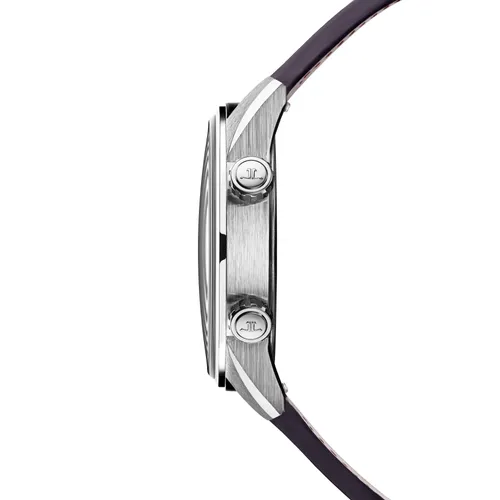 Montre POLARIS Automatic Bracelet veau marron, Boucle déployante, Cadran bleu chiffres blancs - JAEGER-LECOULTRE