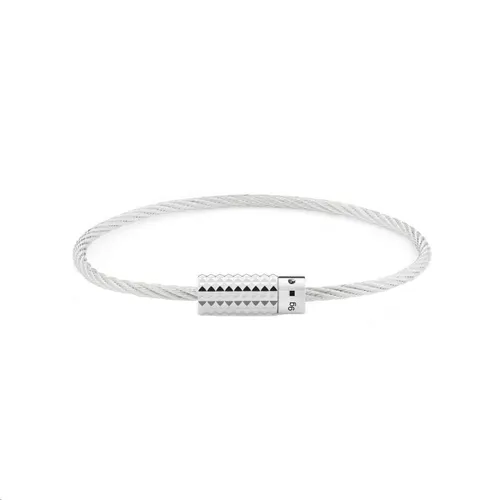Bracelet le gramme Câble guilloché pyramide en argent poli, 9 grammes - LE GRAMME