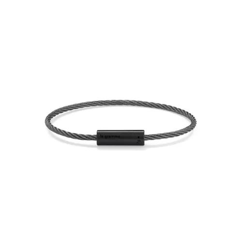 Bracelet le gramme Câble en céramique noire brossée, 7 grammes - LE GRAMME