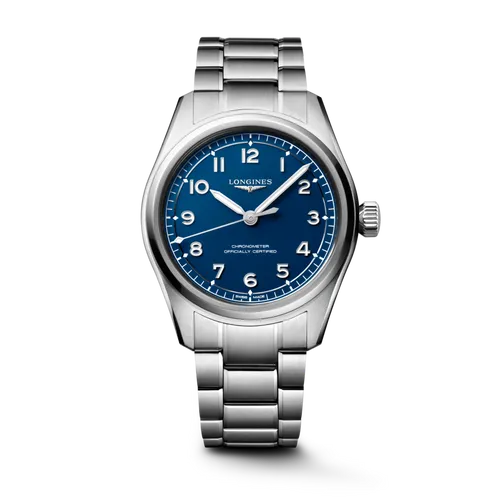 Montre LONGINES SPIRIT PILOT, Bracelet acier, Cadran bleu mat chiffres arabes - LONGINES