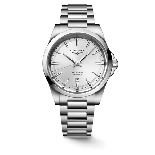Montre CONQUEST Bracelet acier, Cadran argenté soleillé - LONGINES