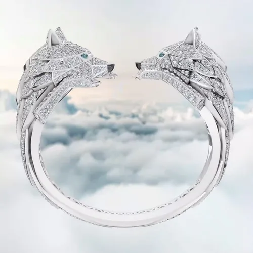 Bracelet Mansard Paris The Wolf, or blanc, tourmalines bleues, diamants