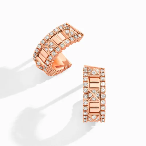 Mini Créoles Marli New York LIFE, or rose, diamants - MARLI NEW YORK