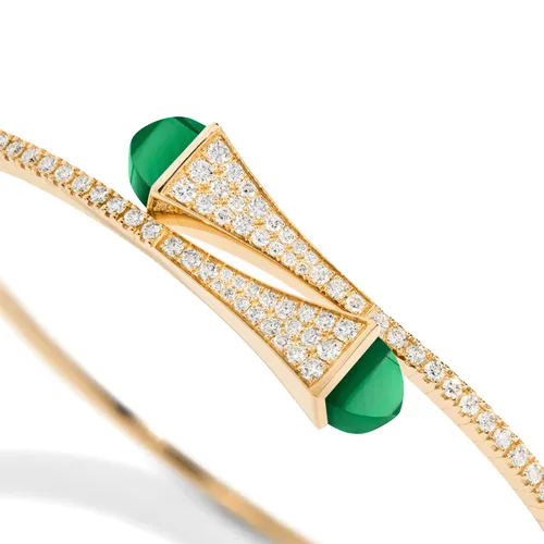 Bracelet Marli New York Cleo Midi en Or jaune avec Agate Verte - MARLI NEW YORK