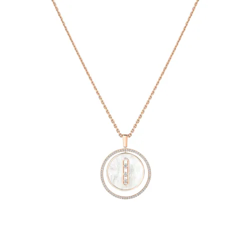 Collier Messika Diamant Or Rose et Nacre Blanche Lucky Move - MESSIKA
