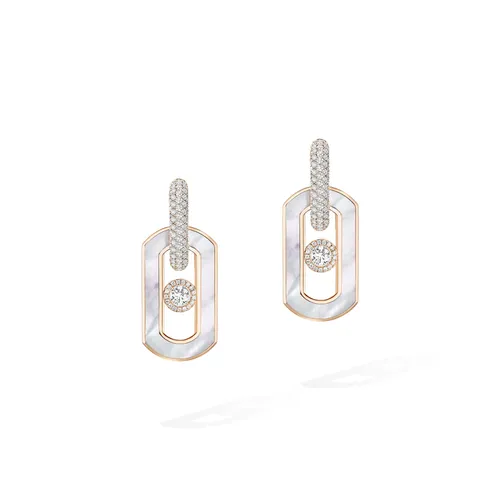 Boucles d'Oreilles Pendantes SO MOVE Nacre Blanche - MESSIKA