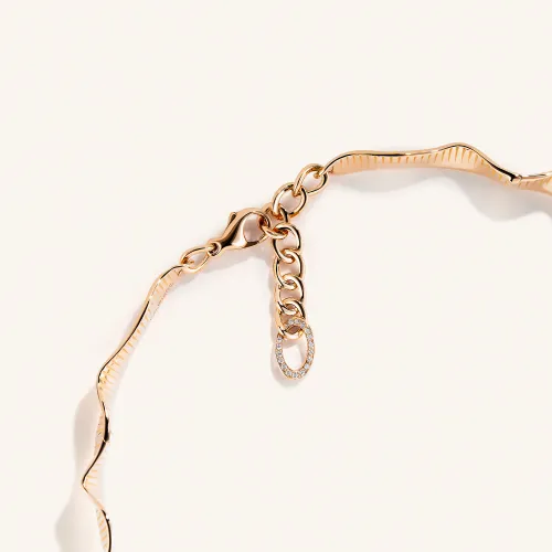 Collier ras-de-cou Palmiero Rays of Sun en or rose et diamants.
