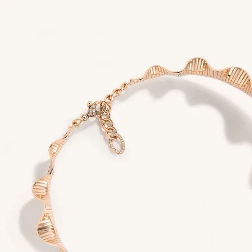 Collier Palmiero Rays of Sun en or rose et diamants.