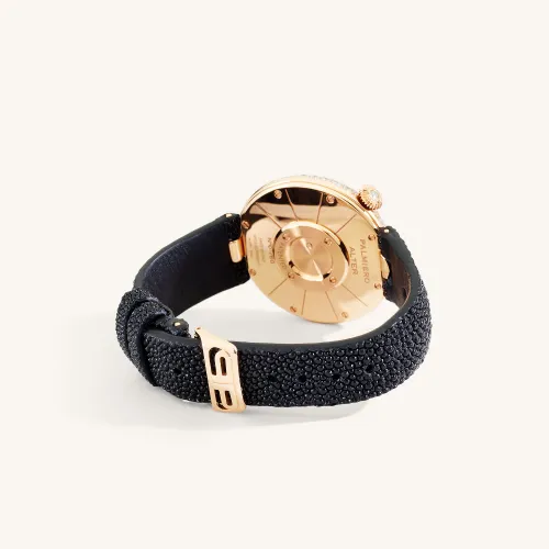 Montre Palmiero Alter en or rose et saphirs roses et diamants.