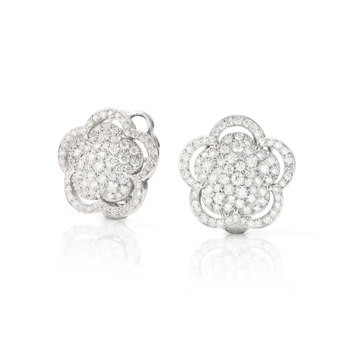 Boucles d'oreilles Pasquale Bruni Bon Ton en or blanc pavés de diamants - PASQUALE BRUNI