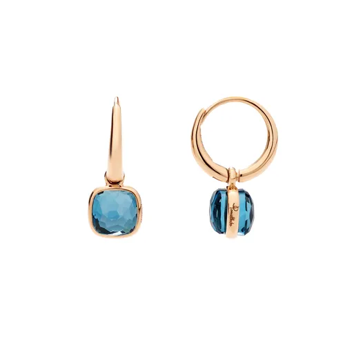Pomellato Nudo Mini earrings in rose gold and blue topaz