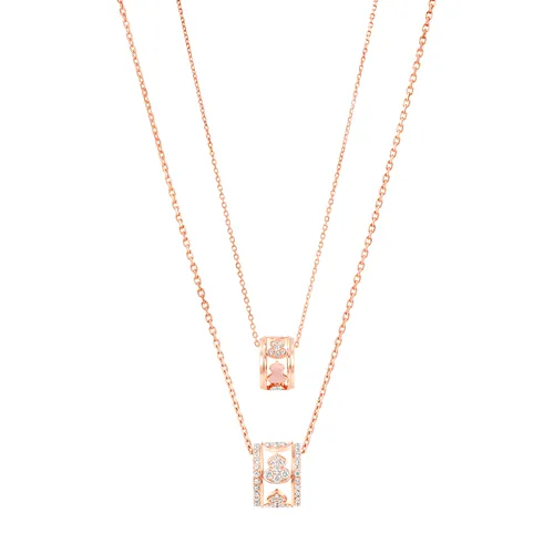 Qeelin Wulu Eternity PM necklace, pink gold, HyCeram, diamonds