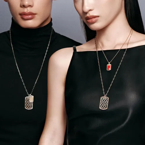 Qeelin Wulu Pendant in Rose Gold, White Gold, and Diamonds