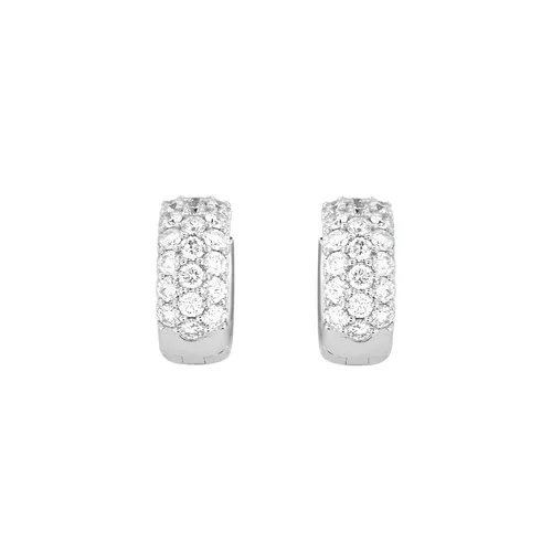 Boucles d'oreilles Recarlo en or blanc pavées de diamants - RECARLO