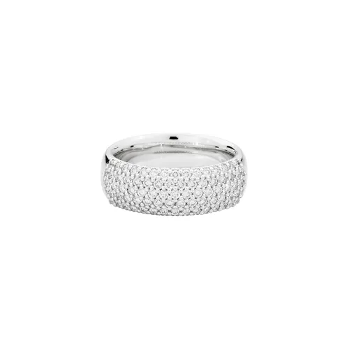 Bague Recarlo 5 rangs en or blanc et diamants demi pavée - RECARLO