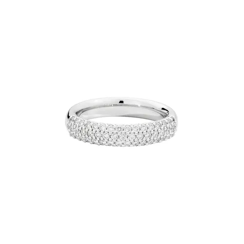 Bague Recarlo 3 rangs en or blanc et diamants demi pavée - RECARLO