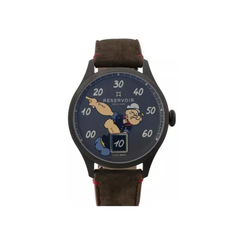 Montre POPEYE x LABEL NOIR 1 of 200 Bracelet nubuck gris taupe, Boucle ardillon DLC gris taupe, Cadran gris motif Popeye - RESERVOIR