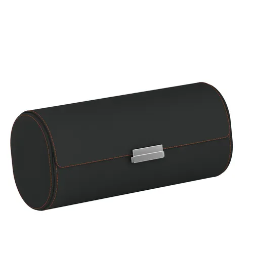 Etui pour montres POCHETTE 4 en cuir gris ardoise et orange - SCATOLA DEL TEMPO