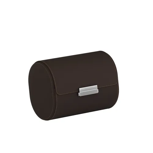 Etui pour montres POCHETTE 2 en cuir marron chocolat et châtaigne - SCATOLA DEL TEMPO