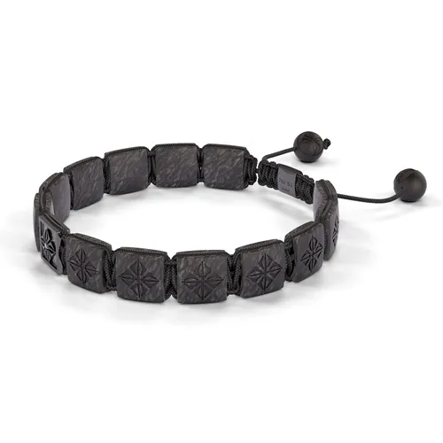 Bracelet LOCK 10mm cordon gris charbon XL - SHAMBALLA JEWELS
