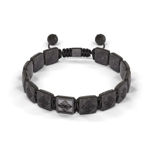 Bracelet LOCK 10mm cordon gris charbon XL - SHAMBALLA JEWELS