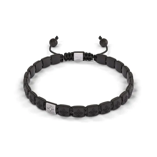 Bracelet LOCK 6mm cordon gris charbon XL - SHAMBALLA JEWELS