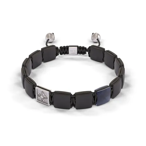 Bracelet LOCK 10mm cordon gris charbon XL - SHAMBALLA JEWELS