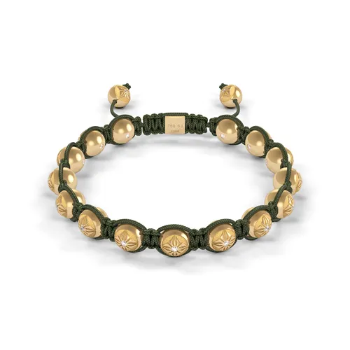 Bracelet BEADED BRAIDED 8mm cordon vert olive XL - SHAMBALLA JEWELS