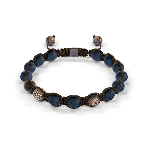 Bracelet BEADED BRAIDED 8mm cordon marron XL - SHAMBALLA JEWELS