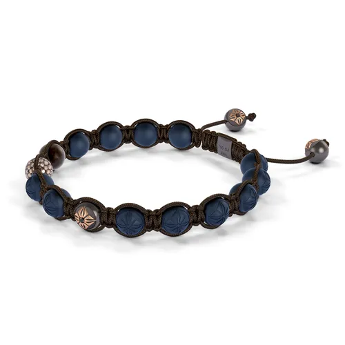 Bracelet BEADED BRAIDED 8mm cordon marron XL - SHAMBALLA JEWELS