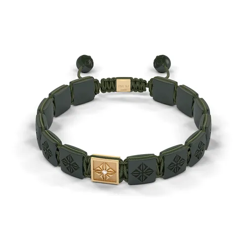 Bracelet LOCK 10mm cordon vert olive XL - SHAMBALLA JEWELS