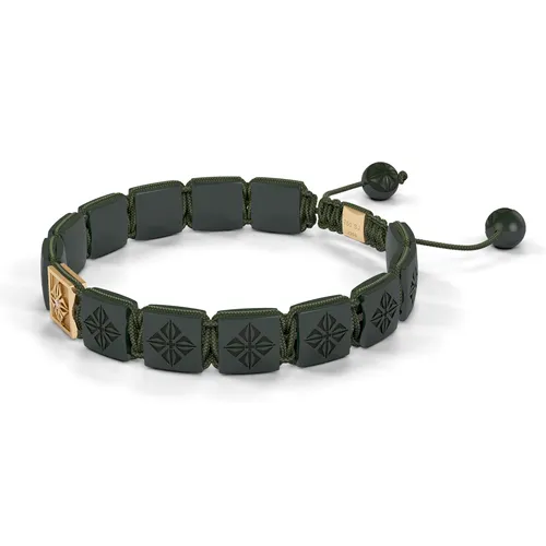 Bracelet LOCK 10mm cordon vert olive XL - SHAMBALLA JEWELS