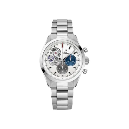Montre CHRONOMASTER OPEN Bracelet acier, Cadran argenté mat avec 2 couleurs et hésalite - ZENITH