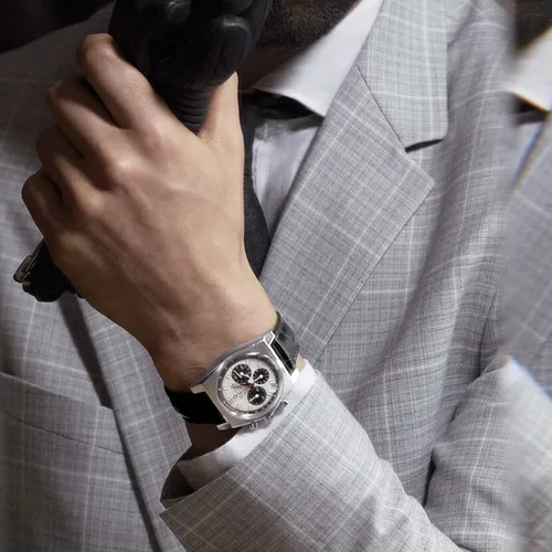 Montre CHRONOMASTER REVIVAL EL PRIMERO A384 Bracelet alligator noir doublé de caoutchouc, Boucle ardillon, Cadran laqué blanc avec compteurs noirs - ZENITH