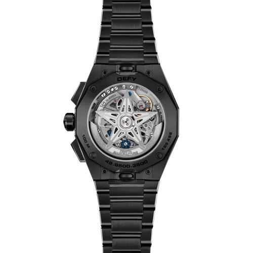 Montre DEFY SKYLINE CHRONO, Bracelets céramique noire et caoutchouc noir interchangeables, Boucle déployante, Cadran soleillé noir - ZENITH