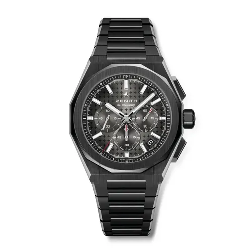 Montre DEFY SKYLINE CHRONO, Bracelets céramique noire et caoutchouc noir interchangeables, Boucle déployante, Cadran soleillé noir - ZENITH