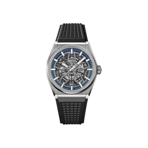 Montre DEFY CLASSIC Bracelet caoutchouc noir, Boucle déployante titane, Cadran squelette - ZENITH