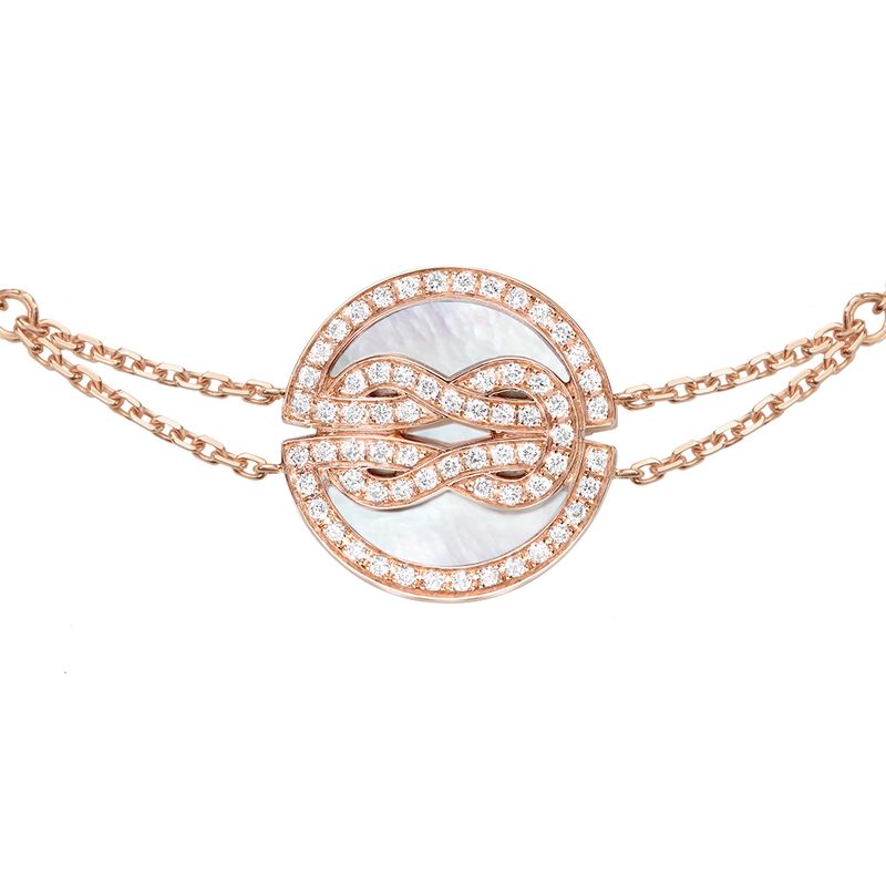 Bracelet Chance Infinie Lucky Medals Or rose, diamants et nacre