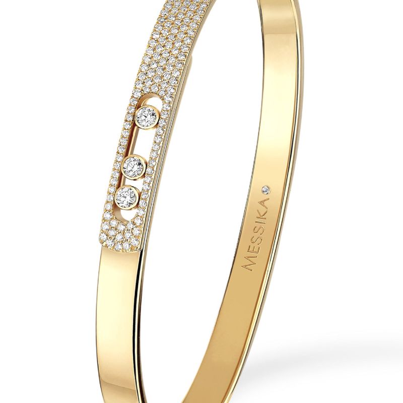 Bangle Bracelet Messika Diamant Pavé en Or Jaune Move Noa