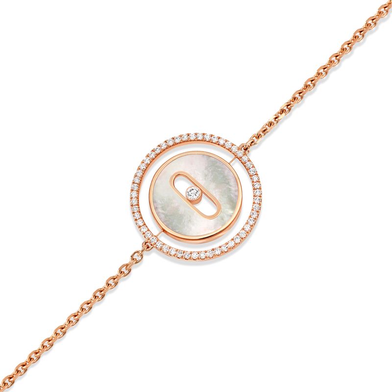 Bracelet Messika Diamant Or Rose et Nacre Blanche Lucky Move