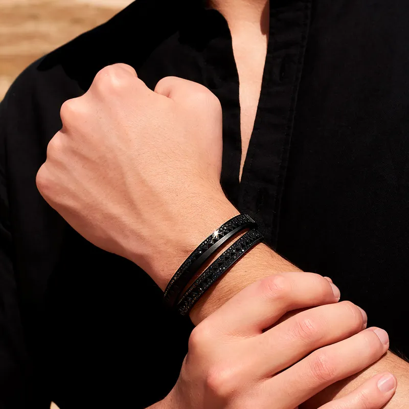 Bracelet Akillis jonc Capture Me diamants noirs - AKILLIS